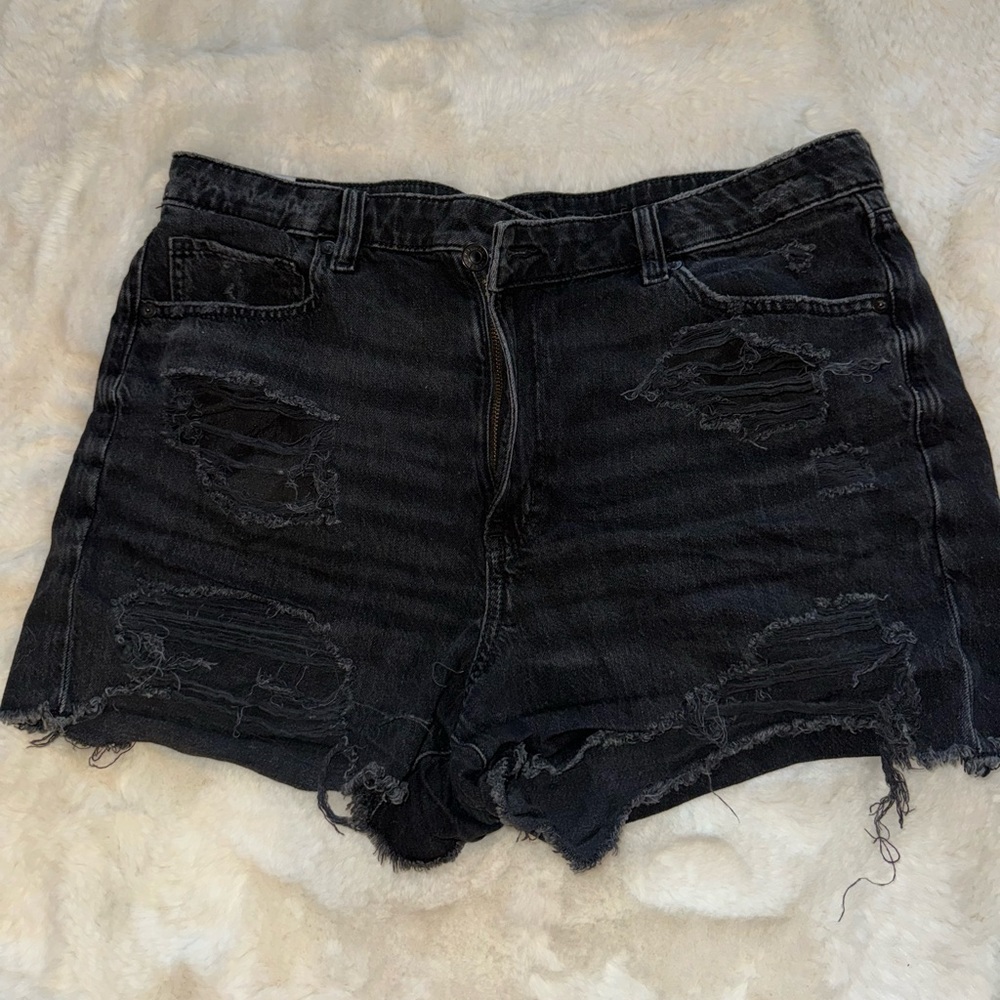 American Eagle Black Rip Shorts